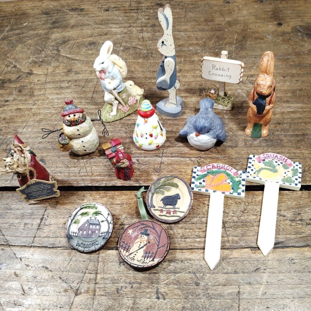 Vintage Lot Figures Ragon House Jim Shore Schiffer Christmas Ornaments Easter